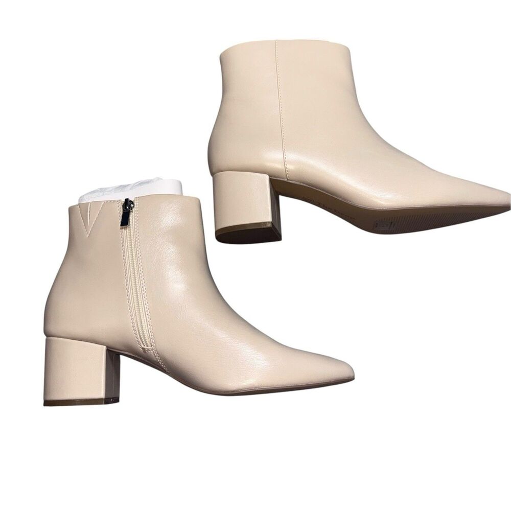 The Drop Jessi Women’s Ankle Boots Size 8.5 Bone Pointed Toe 2” Block Heel